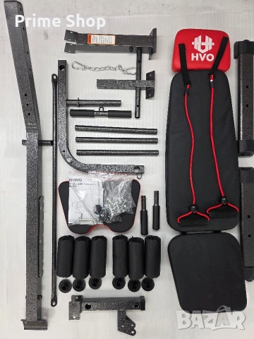 Мултифункционална регулируема фитнес лежанка HVO, 4в1 с капацитет 450 кг, снимка 11 - Фитнес уреди - 54444965