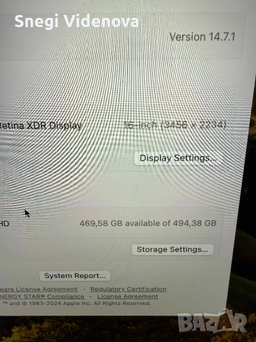 Apple Apple MacBook Pro 16 2021 (M1 pro 16.2 SG/16C GPU/16GB/512G-GBR), снимка 6 - Лаптопи за работа - 54155413
