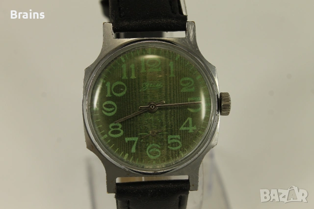 1970's ЗИМ Зелен Циферблат Стар Руски Ръчен Часовник, снимка 4 - Мъжки - 54055276