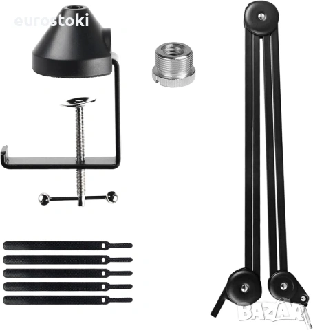  LANUCN Boom Arm pro - 3/8 5/8 Стабилна висококачествена метална стойка с рамо за микрофон, снимка 3 - Микрофони - 54741798