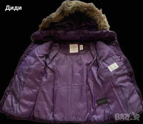 Детско зимно яке с махаща се качулка за момиче H&M, снимка 4 - Детски якета и елеци - 52537222