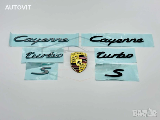Надписи Порше, емблема turbo s, cayenne, емблема Porsche