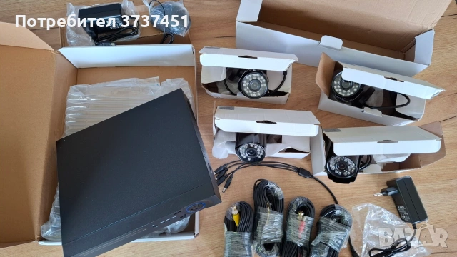 DVR за видеонаблюдение + 4 камери, снимка 7 - Комплекти за видеонаблюдение - 54964921
