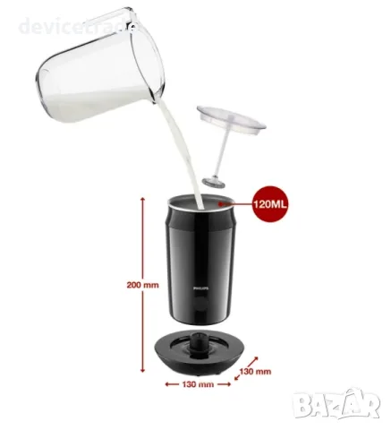 Уред за разпенване на мляко Philips CA6500/63, Капацитет 120 мл, снимка 4 - Други - 55567607