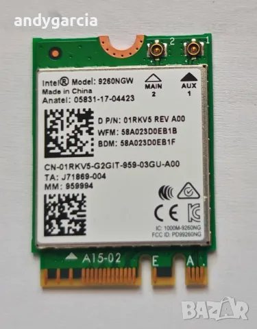  Intel® Dual Band WLAN-AC 9260 M.2 WLAN + Bluetooth адаптер M.2 2230 Wi-Fi мрежова карта с блутут, снимка 2 - Други - 55508767