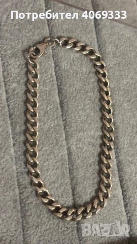 Сребърна гривна Панцер 925 17.77гр, снимка 2 - Гривни - 54370787