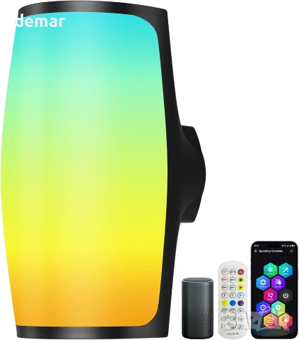 Смарт външни LED аплици/стенни лампи за монтаж (RGB, Wi‑Fi + дистанционно) Govee