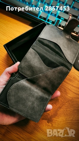 BEWMER RFID card case slim wallet / money clip / black / нов, снимка 5 - Портфейли, портмонета - 54861351