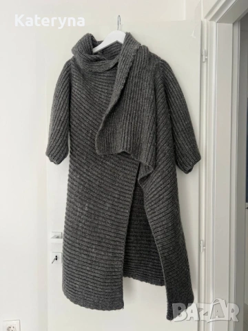 вълнен кардиган, палто Zara, яке, снимка 6 - Палта, манта - 54311175