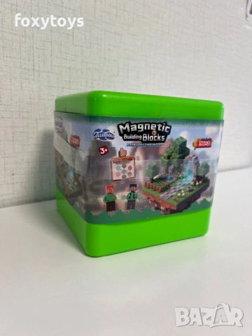 Магнитни кубчета с две фигурки - 196 броя, тип Minecraft, с кутия, снимка 4 - Конструктори - 54577678