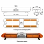 Сигнална лампа маяк PG428 120см 12V/24V LED 392 COB диода, снимка 3