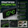 Модерен електронен LED настолен часовник с температура USB безшумен малък за спалня офис дигитален, снимка 3