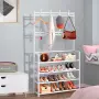 Практична етажерка за обувки с 5 рафта и закачалки 4073, снимка 11
