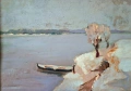 Картина, пейзаж, лодка, худ. Й. Парашкевов (1934-1987), снимка 2