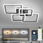 Нов полилей LED плафон 84 см 60W черен 4 квадрата с дистанционно и димиране Лампа таван, снимка 1