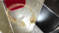Van Cleef & Arpels VCA Gold Clear Vintage Alhambra Clover Дамско Колие, снимка 2
