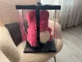 Мече от рози InLove 40 см с кутия, чисто ново, подарък, снимка 3