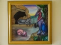 Авторска картина "Дракон Сефора" масло подпис 1990 г, снимка 2