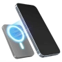 Външна батерия Hinovo Magnetic Wireless 5000mAh, 15W, Съвместима с MagSafe, Type-C кабел, Сив, снимка 4