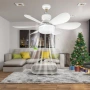 Модерна вентилаторна лампа с форма на цвете, LED осветление, дистанционно, 40W, 1200 лумена, снимка 1