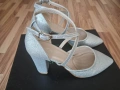 Сребристи официални дамски обувки, снимка 1
