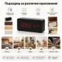 LED декоративен дървен дигитален настолен часовник с температура USB спалня офис светещ електронен, снимка 7
