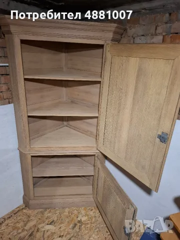 Масивен дъбов ъглов шкаф (винтидж / старинна мебел), снимка 3 - Шкафове - 55417951