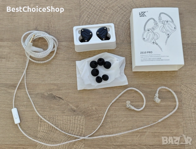 KZ ZS10 Pro слушалки, 5 драйвера, хибриден IEM, Hi-Fi, с алуминиева лицева част, снимка 2 - Bluetooth слушалки - 55002985