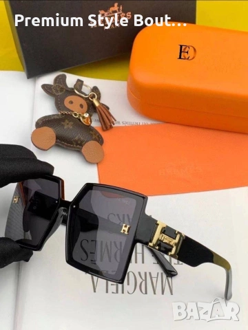 Слънчеви очила hermes bvgari с ув защита,калъф , кутия и кърпичка на марката , снимка 6 - Слънчеви и диоптрични очила - 54168223