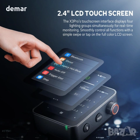 Godox X3 Pro N, 2.4G безжичен сензорен екран, предавател за светкавица, снимка 3 - Светкавици, студийно осветление - 54216101