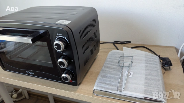 ICON KR‑62‑4(A) – мини фурна/вентилаторна печка 1200W, нова, 50€, снимка 4 - Печки, фурни - 54819067