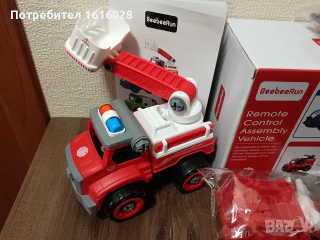 Интерактивна играчка превозно средство Пожарна кола 2 в 1 за сглобяване с винтоверт. , снимка 4 - Коли, камиони, мотори, писти - 55418004