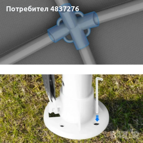 градинска шатра 3 x 3 здрава метална конструкция, снимка 7 - Градински мебели, декорация  - 55010171
