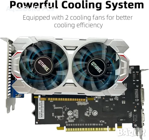 QTHREE GeForce GTX 750 TI 4gb видеокарта нова, GDDR5, HDMI, DVI, VGA, снимка 3 - Видеокарти - 55540165