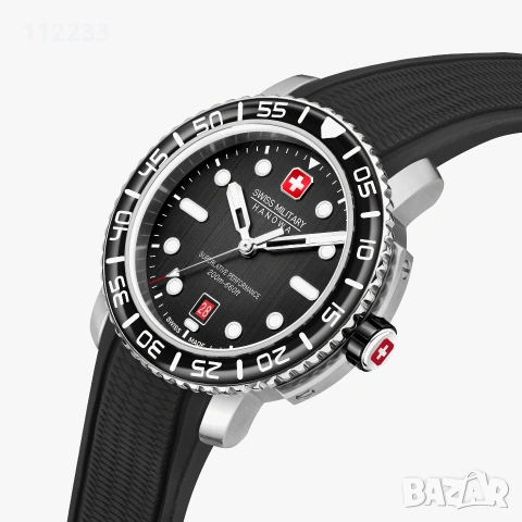 БАРТЕР Swiss Military Hanowa Black Marlin Silicone Strap Men Watch SMWGN0001701