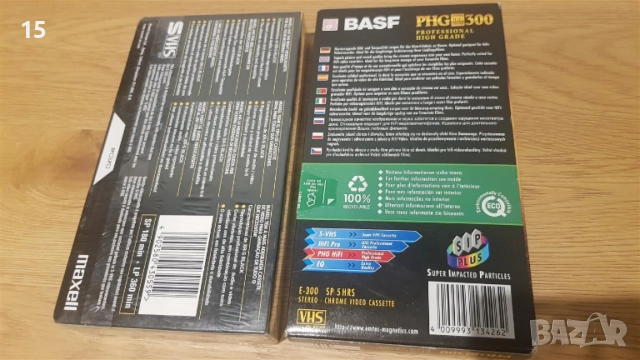 SVHS Maxell + VHS Basf Pro касети , снимка 3 - Плейъри, домашно кино, прожектори - 54687244