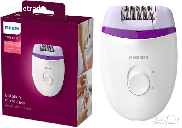 Епилатор Philips BRE225/00, 2 скорости, бял и виолетов, снимка 3 - Епилатори - 54766753