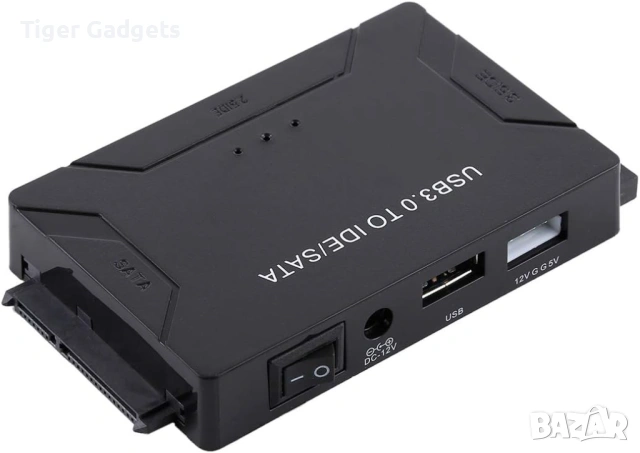 USB 3.0 към SATA / IDE адаптер 3 в 1 – за 2.5" / 3.5" HDD, SSD и оптични устройства, снимка 2 - Друга електроника - 54490569