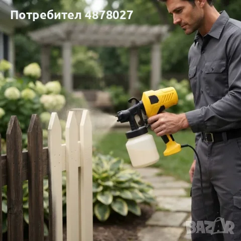 Електрически пистолет за боядисване 400W с резервоар 800 мл – Регулируемо пръскане за стени, мебели,, снимка 4 - Бои, лакове, мазилки - 55546239