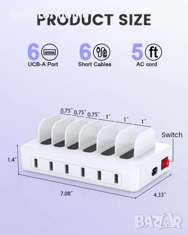 Зарядна станция за множество устройства Apple, КРЕАТИВЕН ДИЗАЙН 50W мулти зарядна станция , снимка 7 - Оригинални зарядни - 54390717