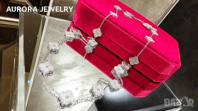 Van Cleef & Arpels VCA 20 Motifs Silver Diamonds Vintage Alhambra Long Clover Дамско Колие, снимка 2 - Колиета, медальони, синджири - 54736724