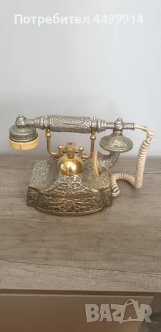 Стар месингов телефон, снимка 4 - Антикварни и старинни предмети - 55531473