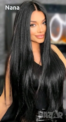 Черни треси екстеншън Дължина 60см Цена 21€, снимка 11 - Аксесоари за коса - 54183114