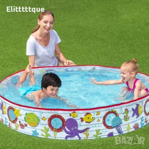 Детски басейн с твърди стени Ocean Fun 152 x 25 см, 435 л – Морски дизайн, без надуване, снимка 6 - Други стоки за дома - 54937460