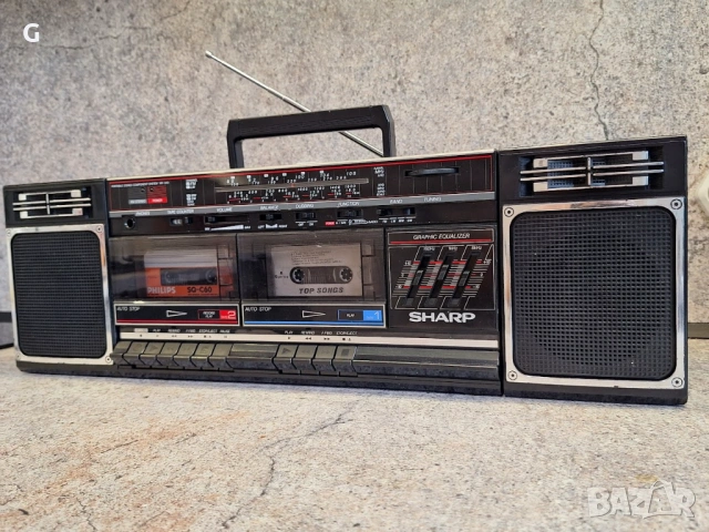 Стерео радиокасетофон Sharp WF-340E (BK). Всичко работи, като нов., снимка 6 - Радиокасетофони, транзистори - 54639220