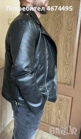 Кожено яке, снимка 2 - Якета - 54327036