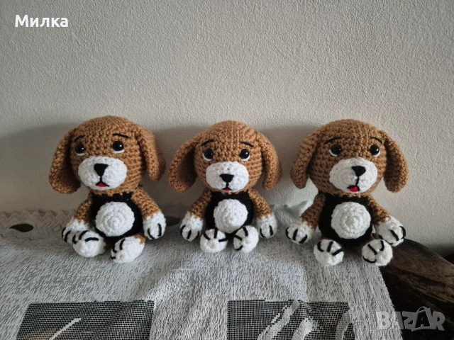 Кученца Бигъл - ръчно изработени, снимка 2 - Плюшени играчки - 53041278