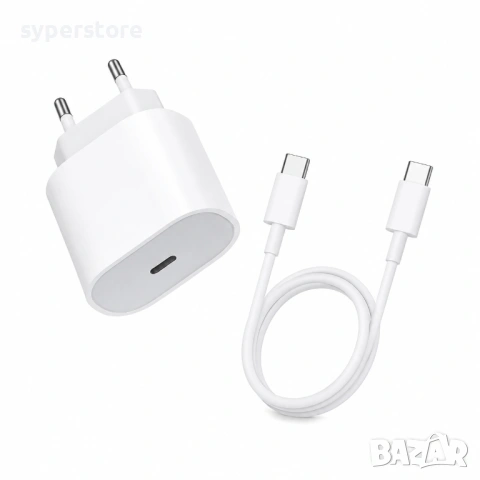 Зарядно 35W USB-C с кабел USB-C to C бързо зареждане комплект SP01414, USB-C изход, 35W мощност