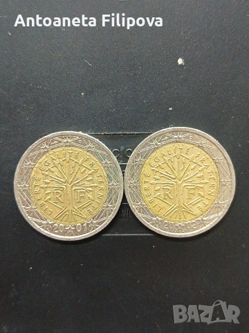 Френската монета от 2 евро, известна като „Дървото на живота“, , снимка 2 - Нумизматика и бонистика - 54059315