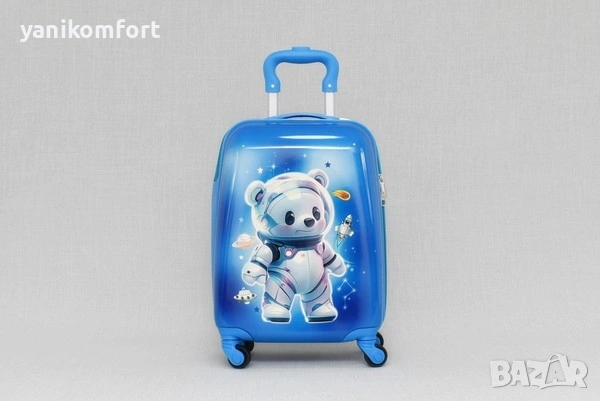 Детски куфар за пътуване – ръчен багаж за самолет с 360° колелца, снимка 5 - Куфари - 54242658